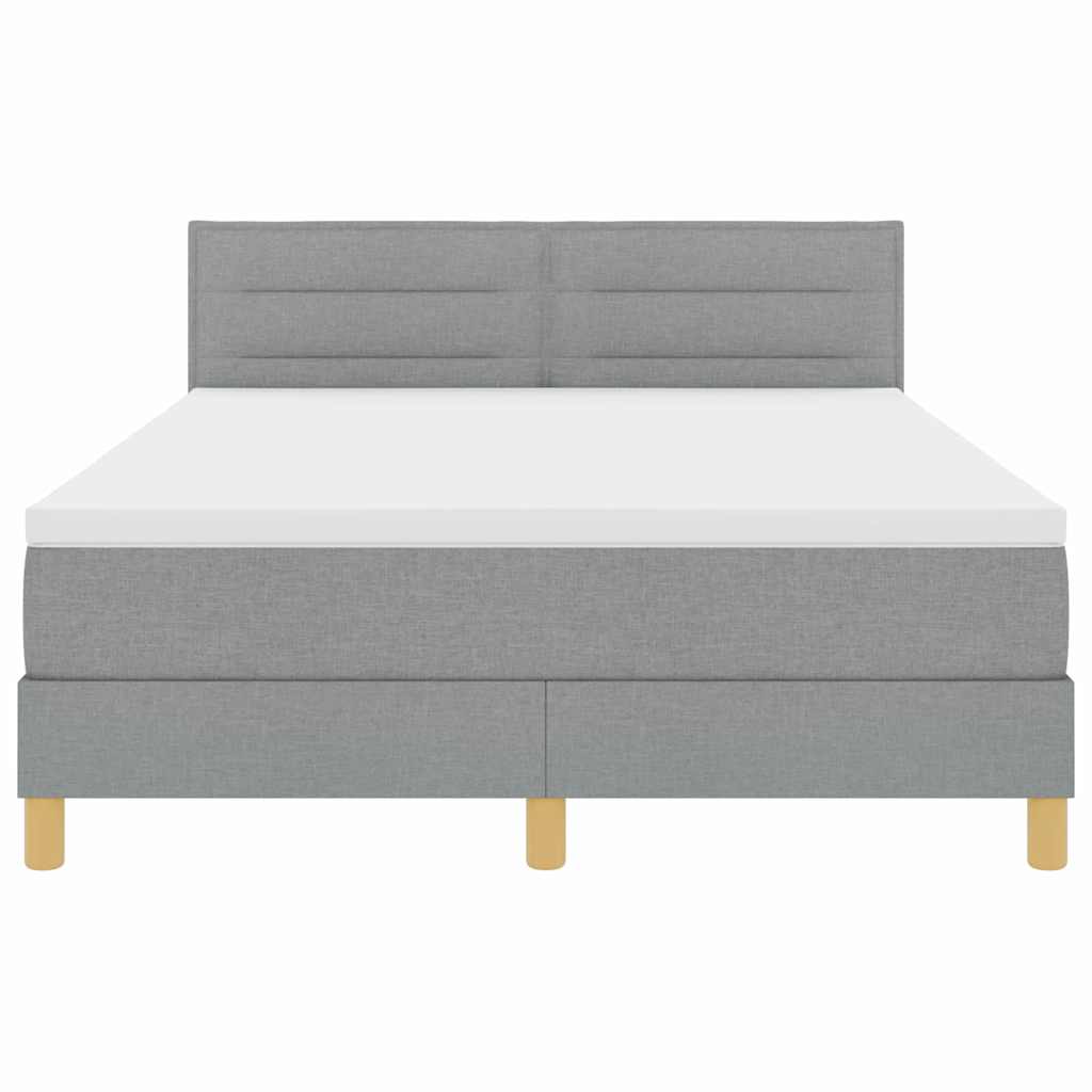 Lit à ressorts avec coussin Gris clair 140 x 190 cm tissu - XIOS