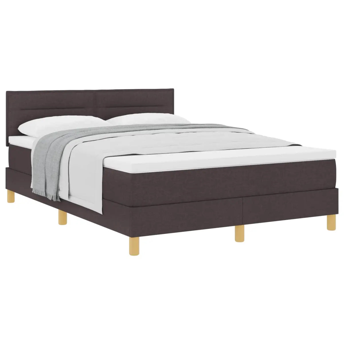 Lit à ressorts avec coussin Marron foncé 140 x 200 cm tissu - XIOS