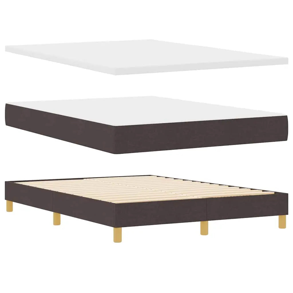 Lit à ressorts avec coussin Marron foncé 140 x 200 cm tissu - XIOS