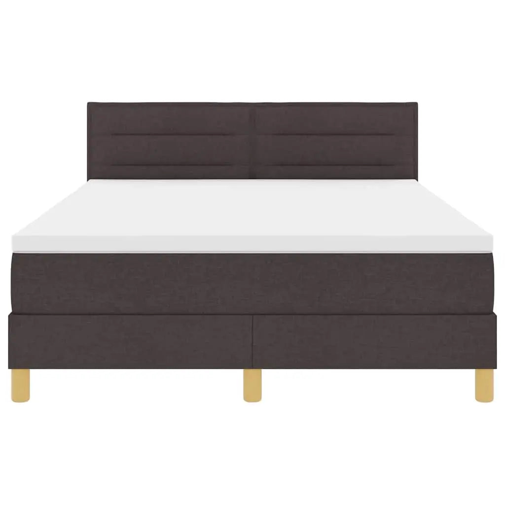 Lit à ressorts avec coussin Marron foncé 140 x 200 cm tissu - XIOS