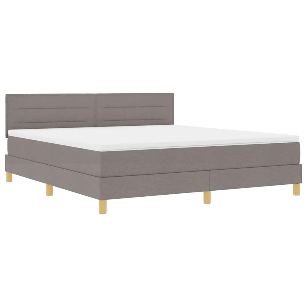 Lit à ressorts avec coussin Taupe 180 x 200 cm tissu