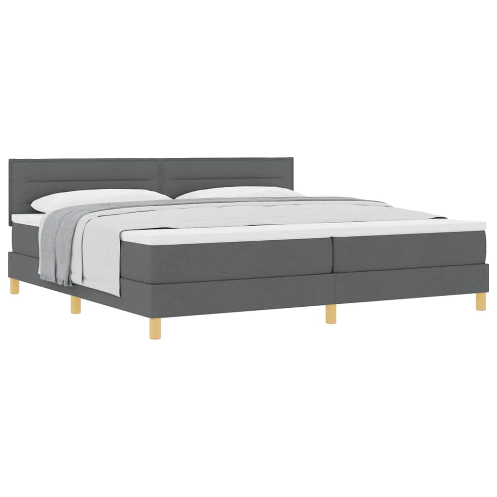 Lit boxspring avec matelas Gris foncé 200 x 200 cm tissu - XIOS