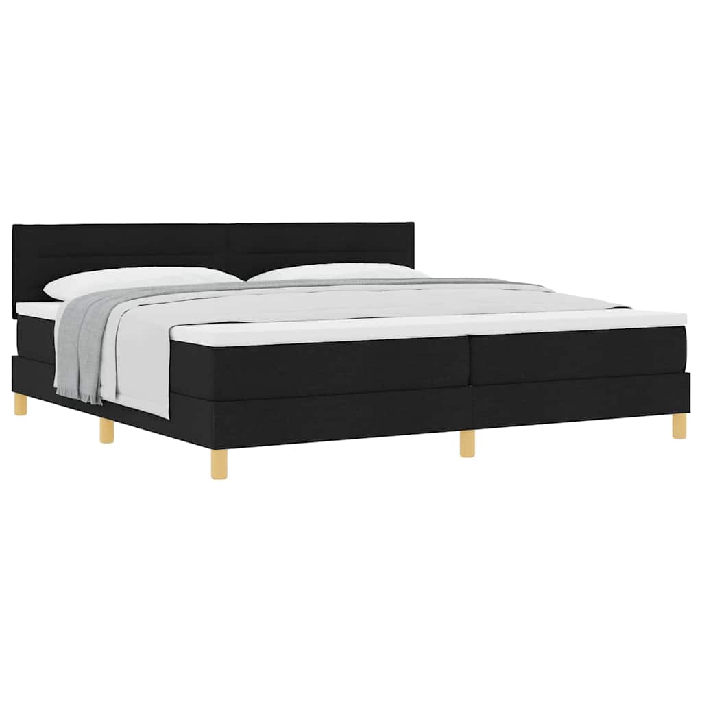 Lit boxspring avec matelas avec matelas Noir 200 x 200 cm tissu - XIOS