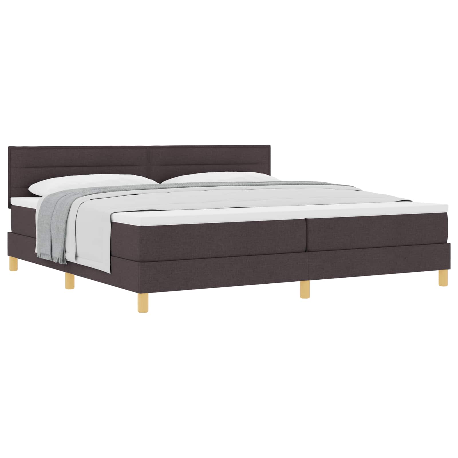 Lit à ressorts avec coussin Marron foncé 200 x 200 cm tissu - XIOS