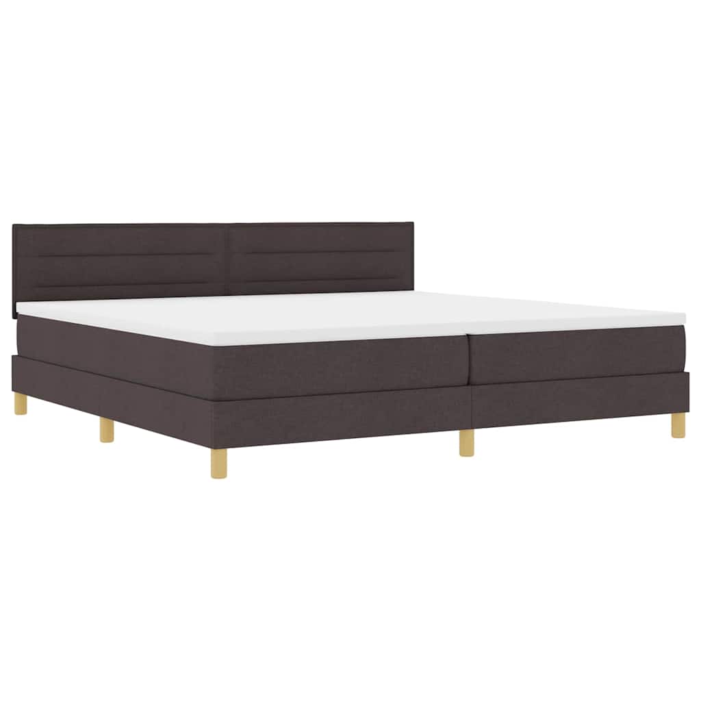 Lit à ressorts avec coussin Marron foncé 200 x 200 cm tissu - XIOS