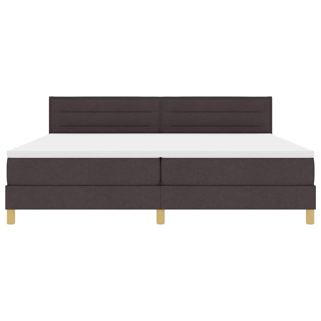 Lit à ressorts avec coussin Marron foncé 200 x 200 cm tissu - XIOS
