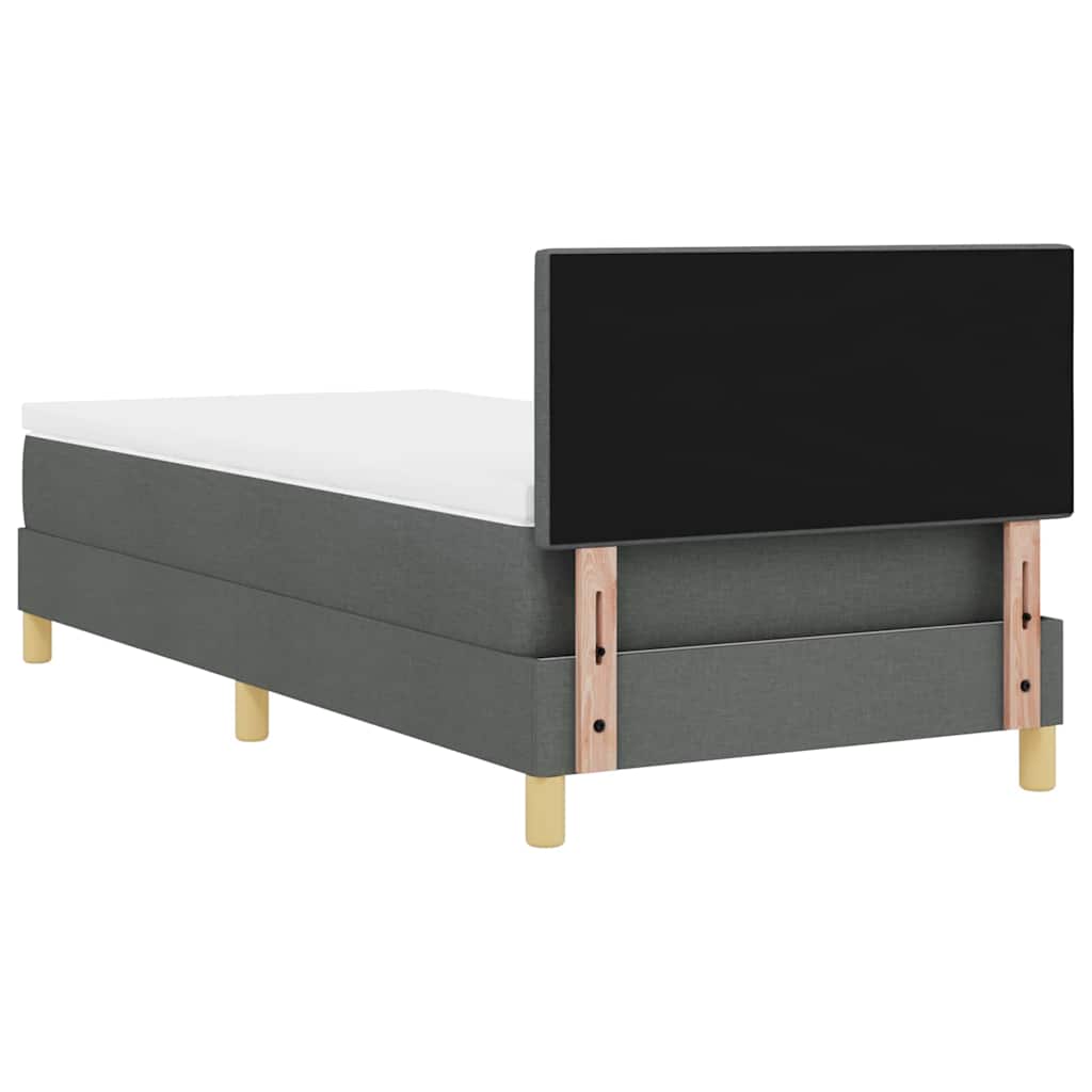 Lit à ressorts avec coussin Gris foncé 80 x 200 cm tissu - XIOS
