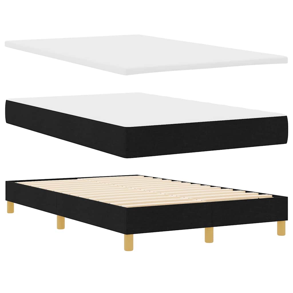 Lit à ressorts avec matelas Noir 120 x 190 cm tissu - XIOS