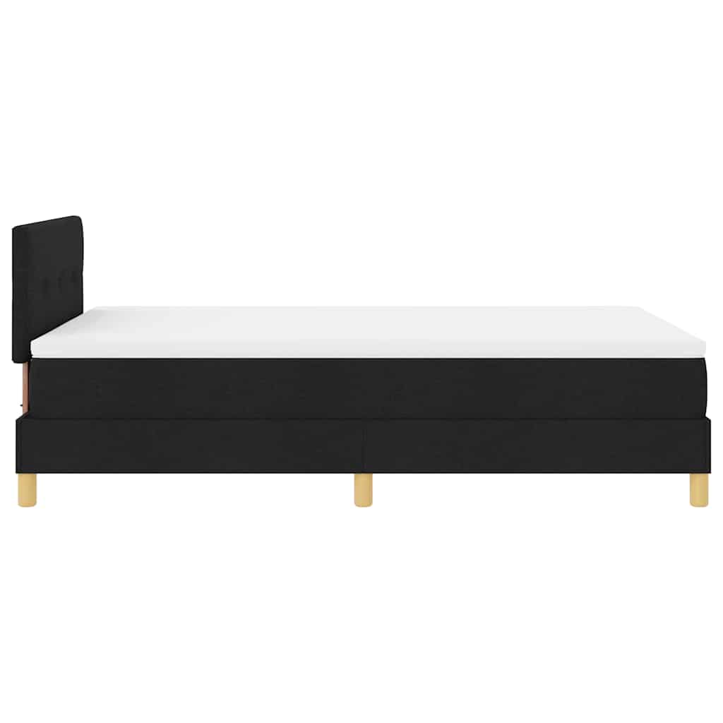 Lit à ressorts avec matelas Noir 120 x 190 cm tissu - XIOS