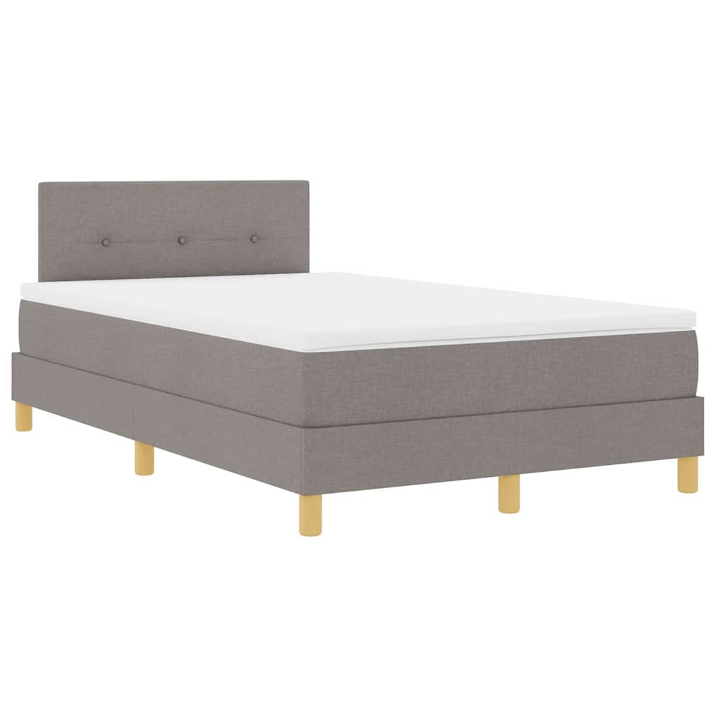 Lit à ressorts avec coussin Taupe 120 x 190 cm tissu