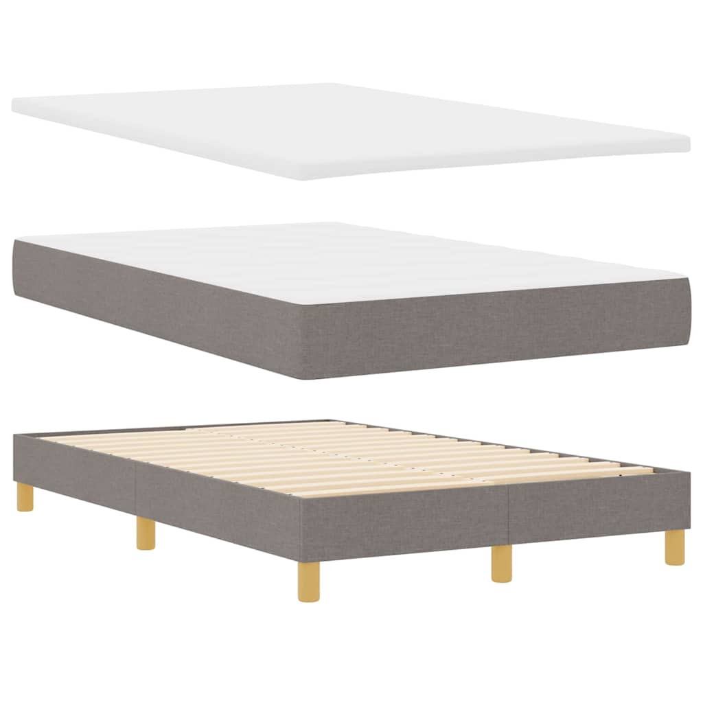 Lit à ressorts avec coussin Taupe 120 x 190 cm tissu