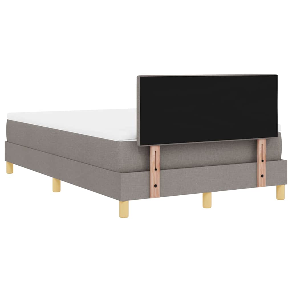 Lit à ressorts avec coussin Taupe 120 x 190 cm tissu