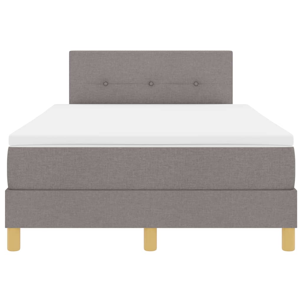 Lit à ressorts avec coussin Taupe 120 x 190 cm tissu