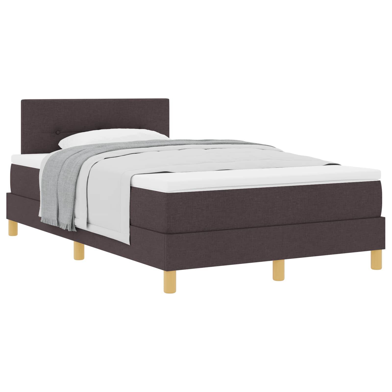 Lit à ressorts avec coussin Marron foncé 120 x 200 cm tissu - XIOS
