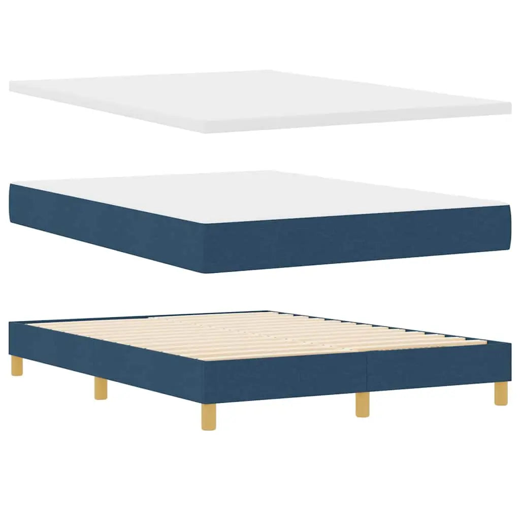 Lit à ressorts avec coussin Bleu 140 x 190 cm tissu - XIOS