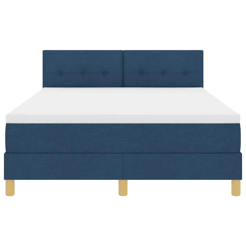 Lit à ressorts avec coussin Bleu 140 x 190 cm tissu - XIOS