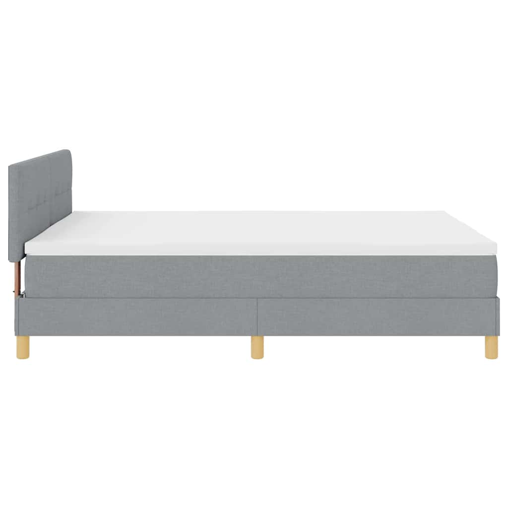 Lit à ressorts avec coussin Gris clair 140 x 200 cm tissu - XIOS