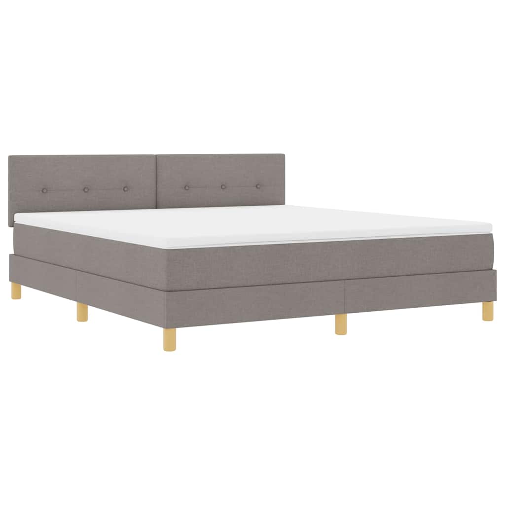 Lit à ressorts avec coussin Taupe 180 x 200 cm tissu