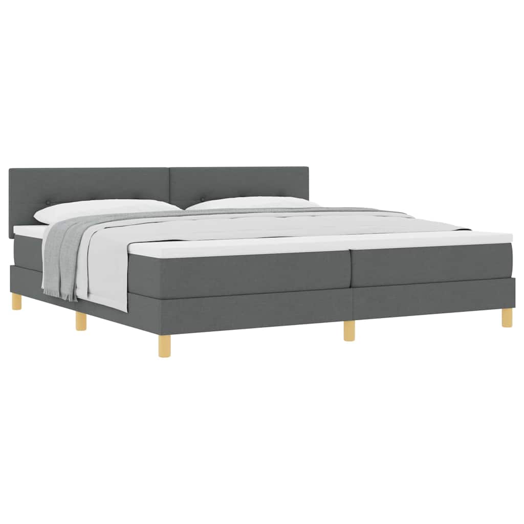 Lit boxspring avec matelas Gris foncé 200 x 200 cm tissu - XIOS