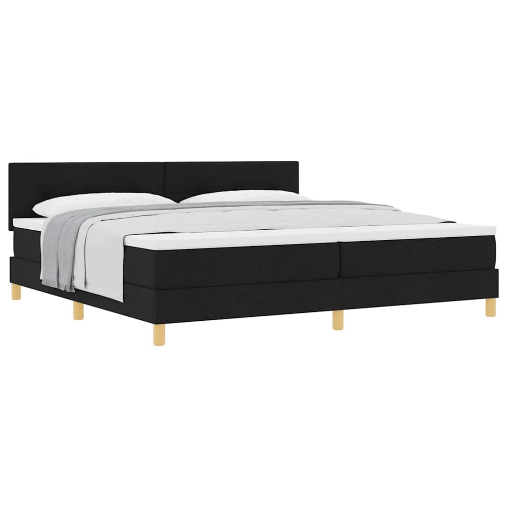 Lit boxspring avec matelas avec matelas Noir 200 x 200 cm tissu - XIOS