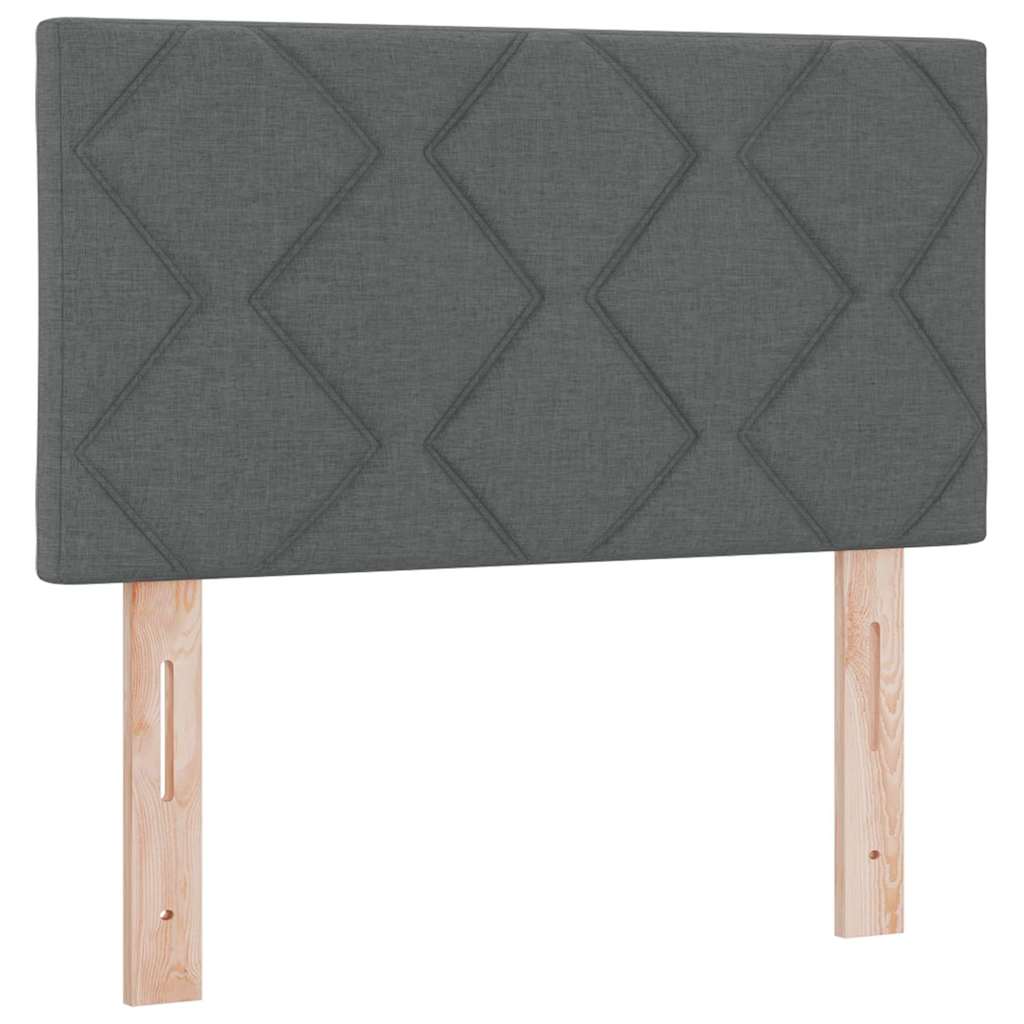 Lit à ressorts avec coussin Gris foncé 80 x 200 cm tissu - XIOS