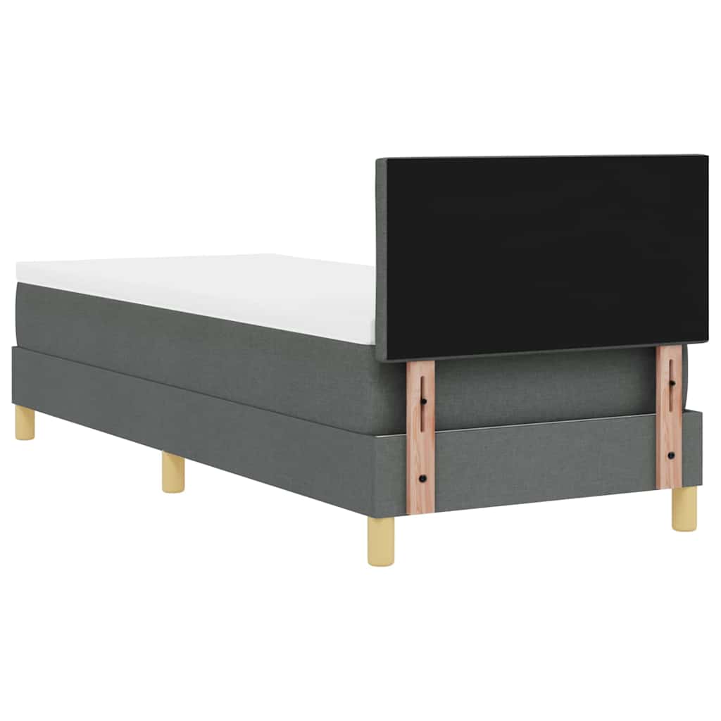 Lit à ressorts avec coussin Gris foncé 80 x 200 cm tissu - XIOS