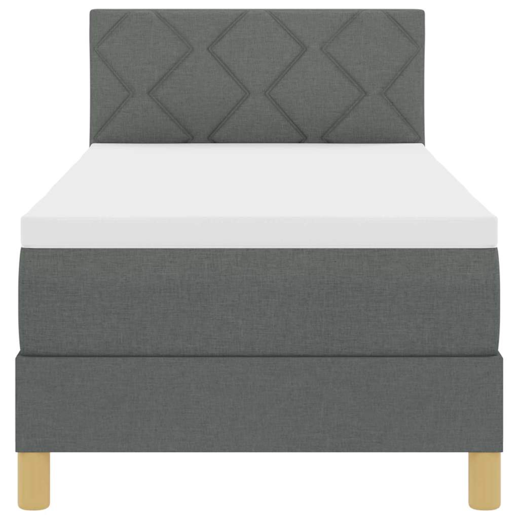 Lit à ressorts avec coussin Gris foncé 80 x 200 cm tissu - XIOS