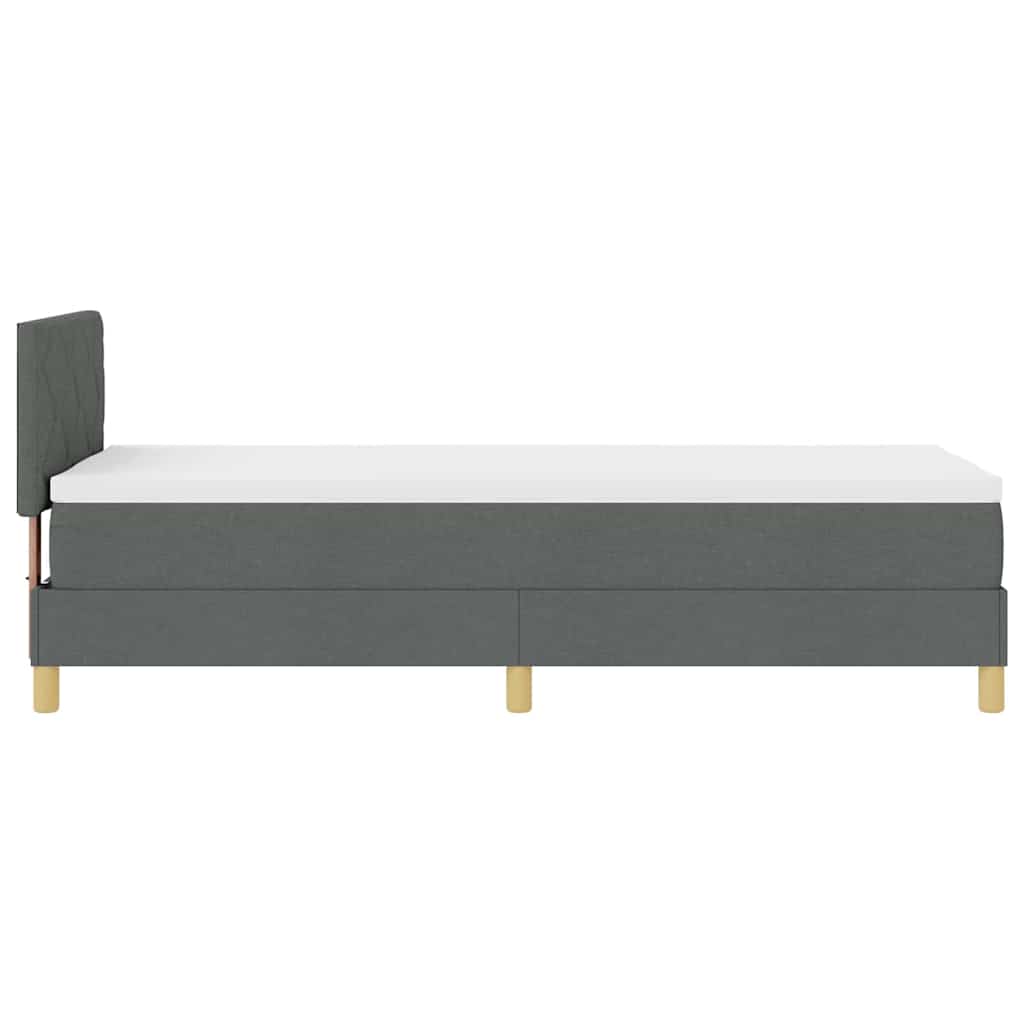Lit à ressorts avec coussin Gris foncé 80 x 200 cm tissu - XIOS