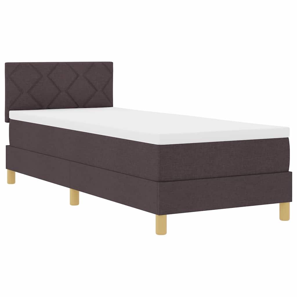 Lit à ressorts avec coussin Marron foncé 80 x 200 cm tissu - XIOS