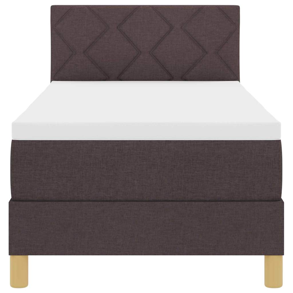 Lit à ressorts avec coussin Marron foncé 80 x 200 cm tissu - XIOS