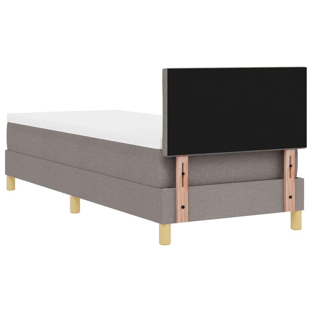 Lit à ressorts avec coussin Taupe 80 x 200 cm tissu - XIOS