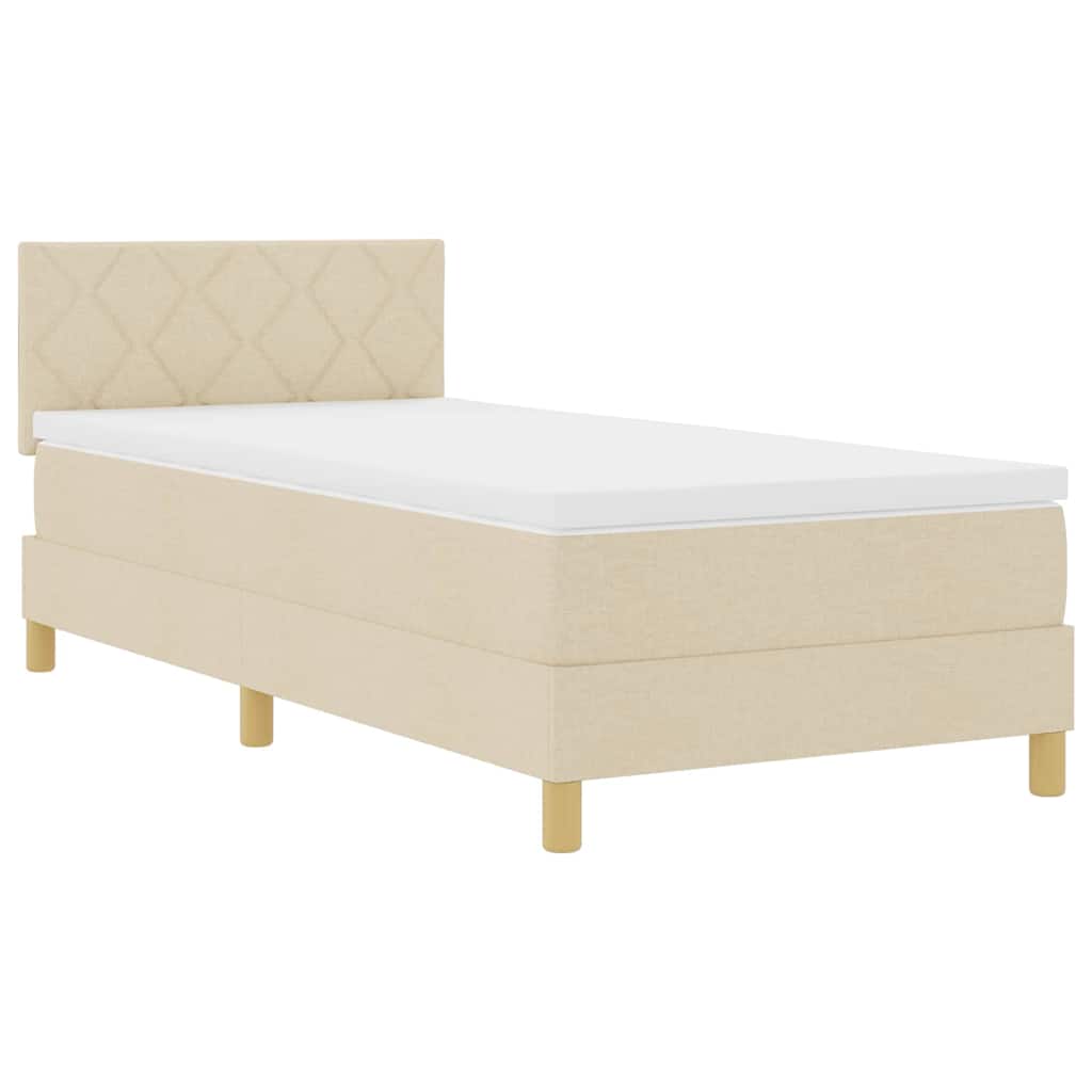 Lit boxspring avec matelas Crème 100 x 200 cm tissu - XIOS
