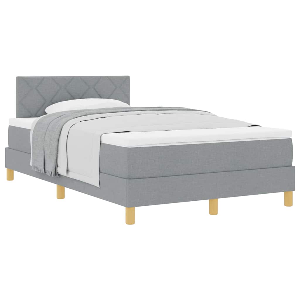 Lit boxspring avec matelas Gris clair 120 x 190 cm tissu - XIOS