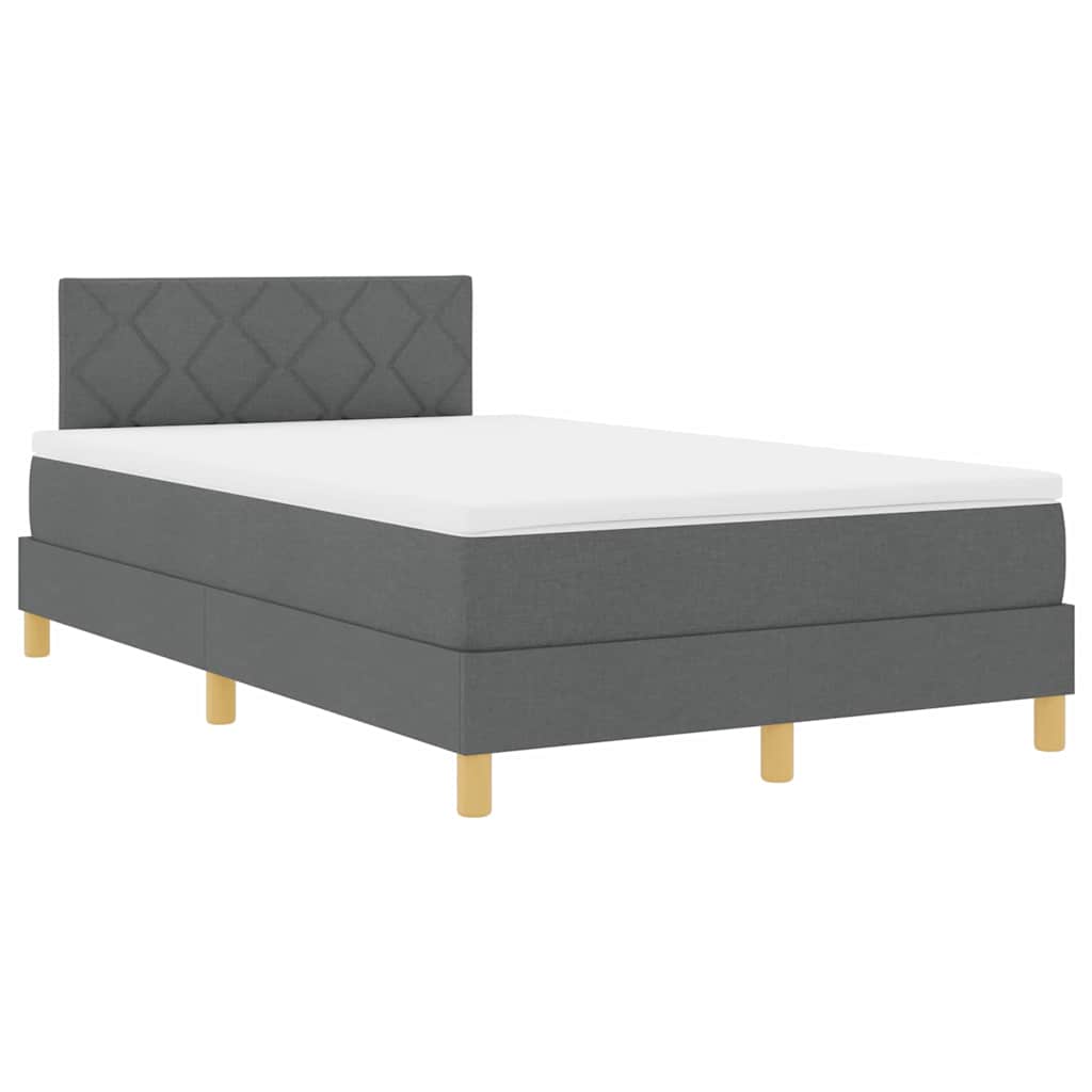 Lit boxspring avec matelas Gris foncé 120 x 190 cm tissu - XIOS