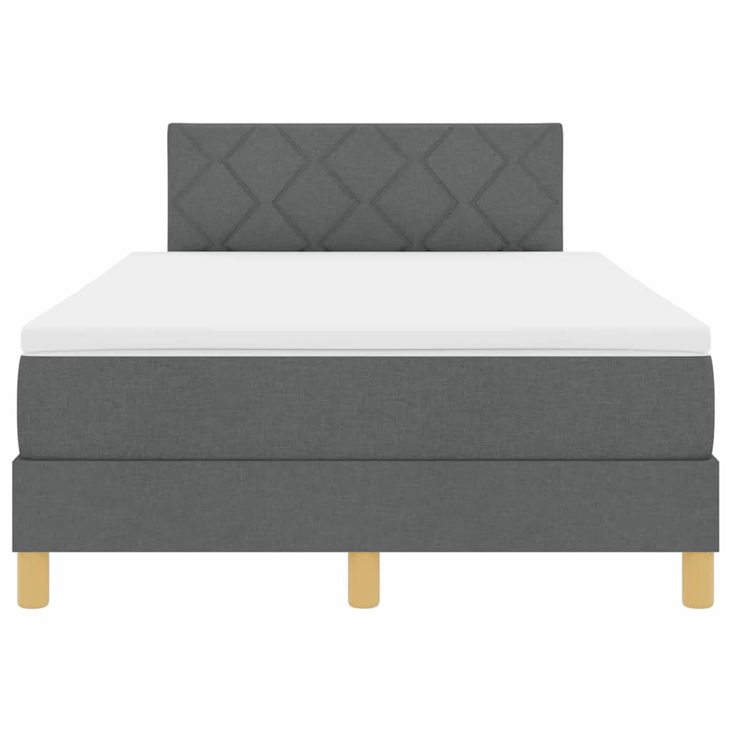 Lit boxspring avec matelas Gris foncé 120 x 190 cm tissu - XIOS