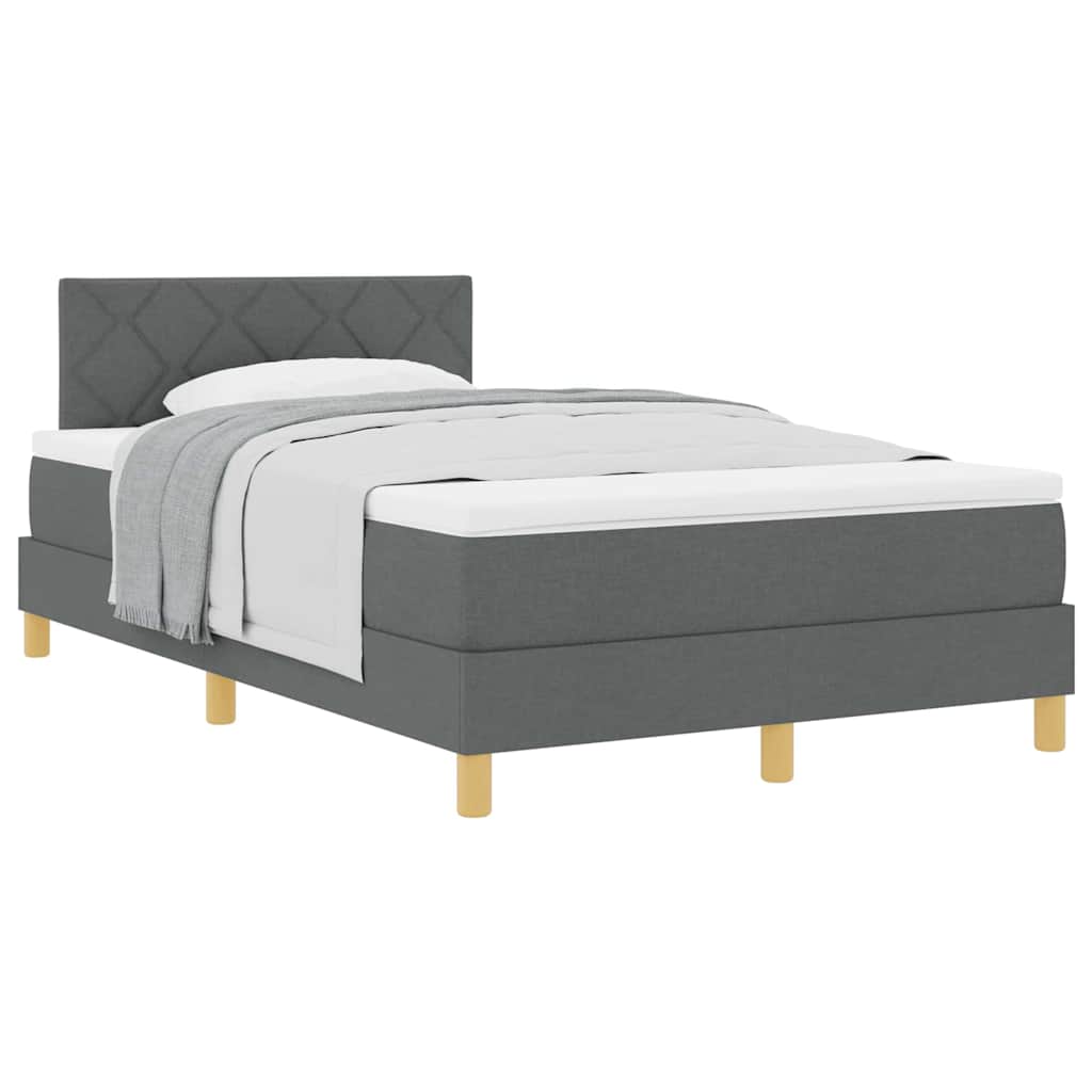 Lit boxspring avec matelas Gris foncé 120 x 190 cm tissu - XIOS