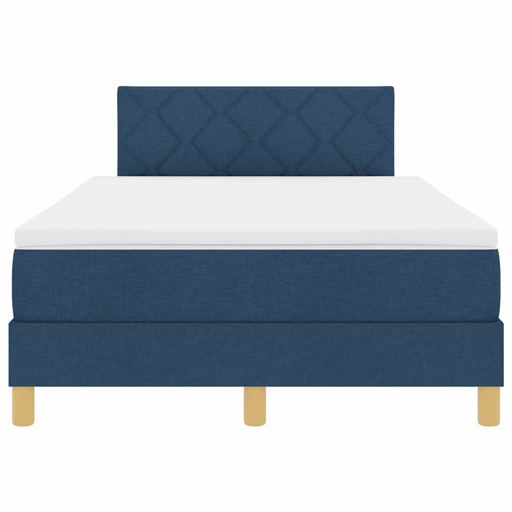 Lit boxspring avec matelas avec matelas Bleu 120 x 190 cm tissu - XIOS