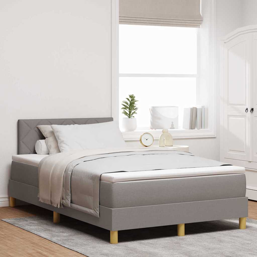 Lit boxspring avec matelas Taupe 120 x 200 cm tissu - XIOS