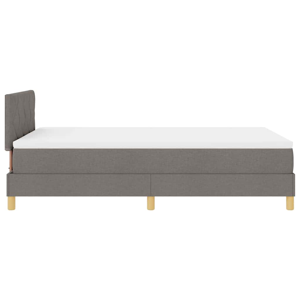 Lit boxspring avec matelas Taupe 120 x 200 cm tissu - XIOS