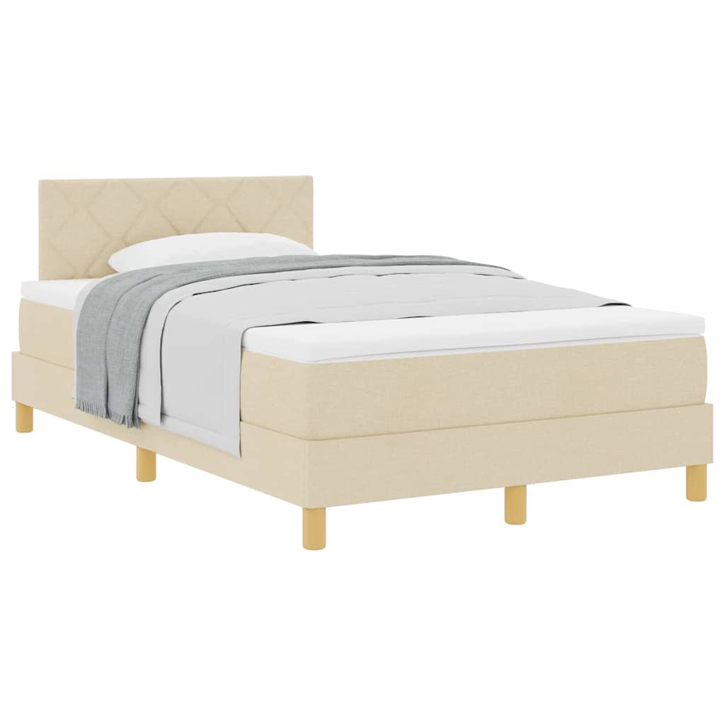 Lit boxspring avec matelas Crème 120 x 200 cm tissu - XIOS