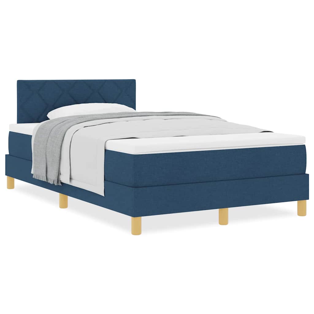 Lit boxspring avec matelas avec matelas Bleu 120 x 200 cm tissu - XIOS