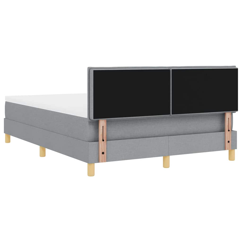 Lit boxspring avec matelas Gris clair 140 x 190 cm tissu - XIOS