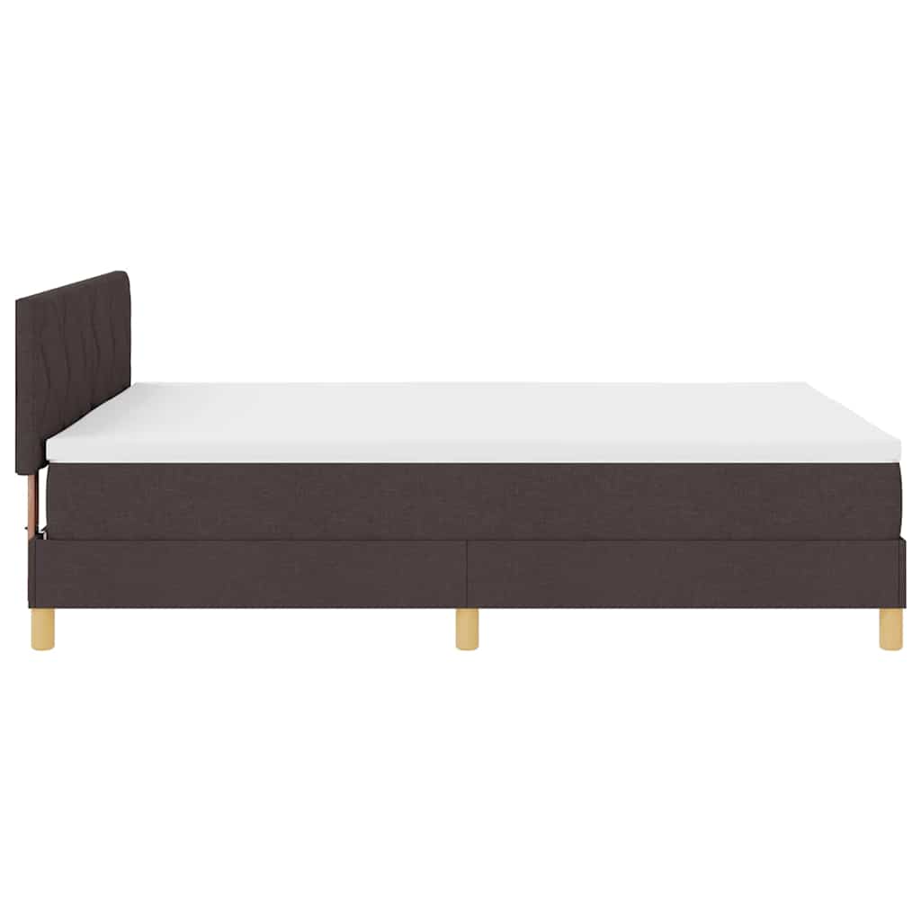 Lit à ressorts avec coussin Marron foncé 140 x 190 cm tissu