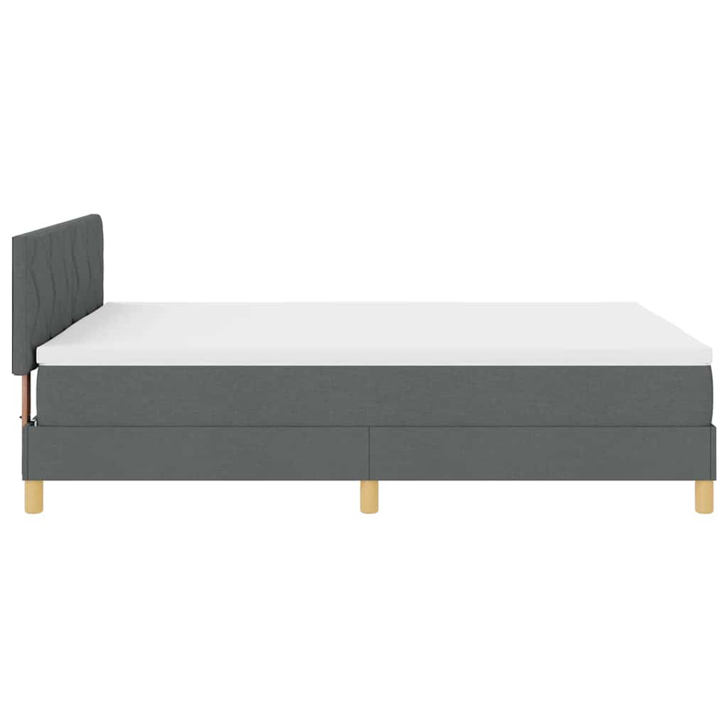 Lit à ressorts avec matelas Gris foncé 160 x 200 cm tissu - XIOS