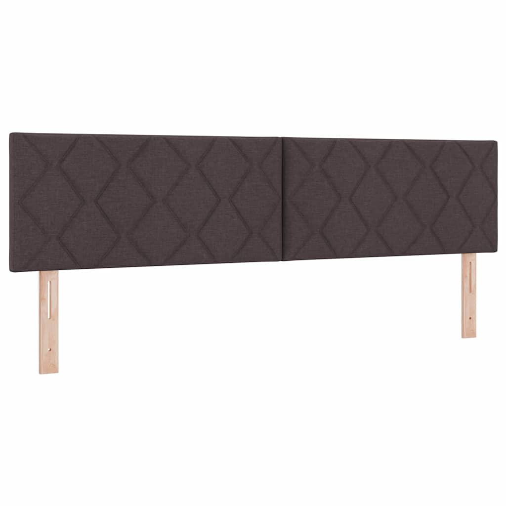 Lit à ressorts avec coussin Marron foncé 180 x 200 cm tissu