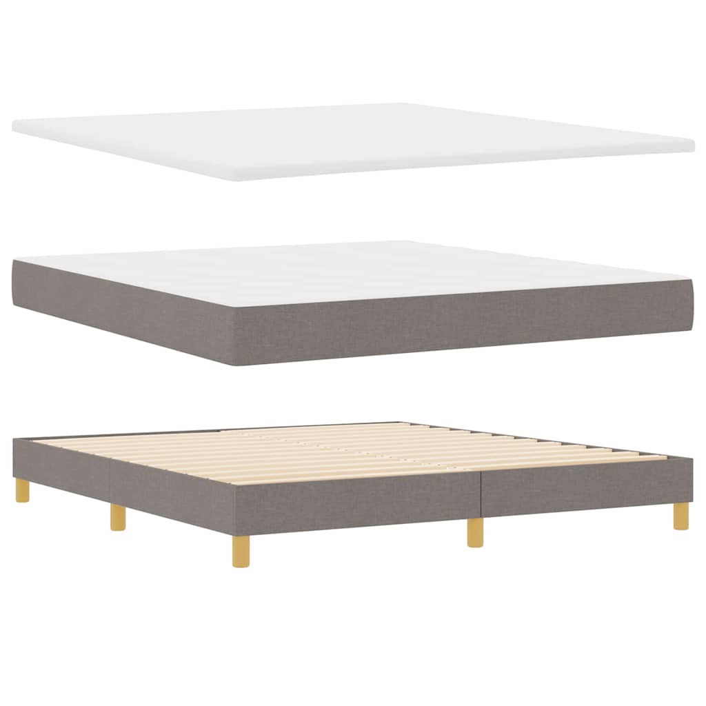 Lit à ressorts avec coussin Taupe 180 x 200 cm tissu