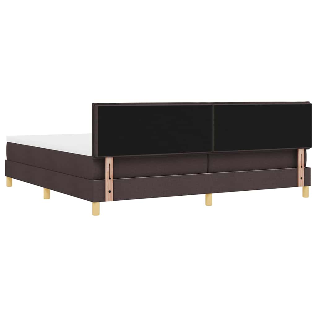 Lit boxspring avec matelas Marron foncé 200 x 200 cm tissu - XIOS