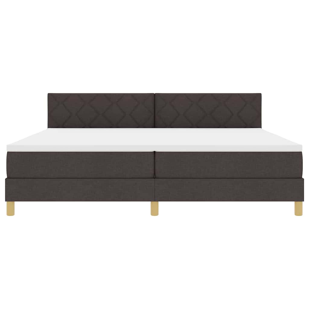 Lit boxspring avec matelas Marron foncé 200 x 200 cm tissu - XIOS