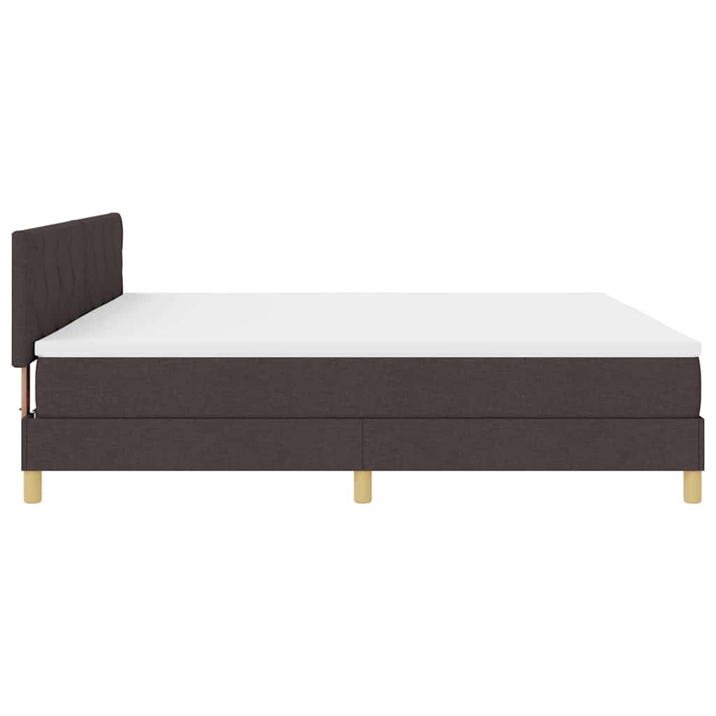 Lit boxspring avec matelas Marron foncé 200 x 200 cm tissu - XIOS