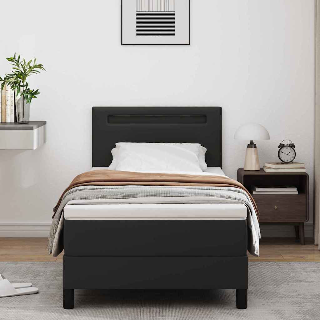 Cadre de lit avec matelas Noir 90 x 190 cm Faux cuir - XIOS